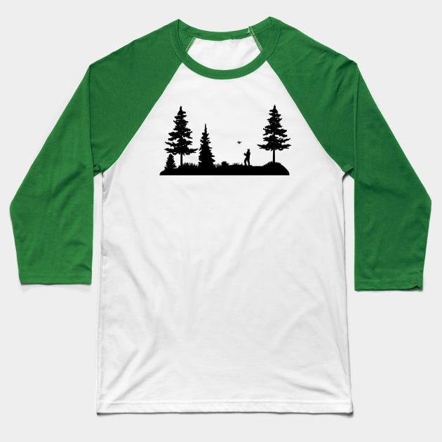 Phantom Drone in the Forest Baseball T-Shirt by Skysharkx